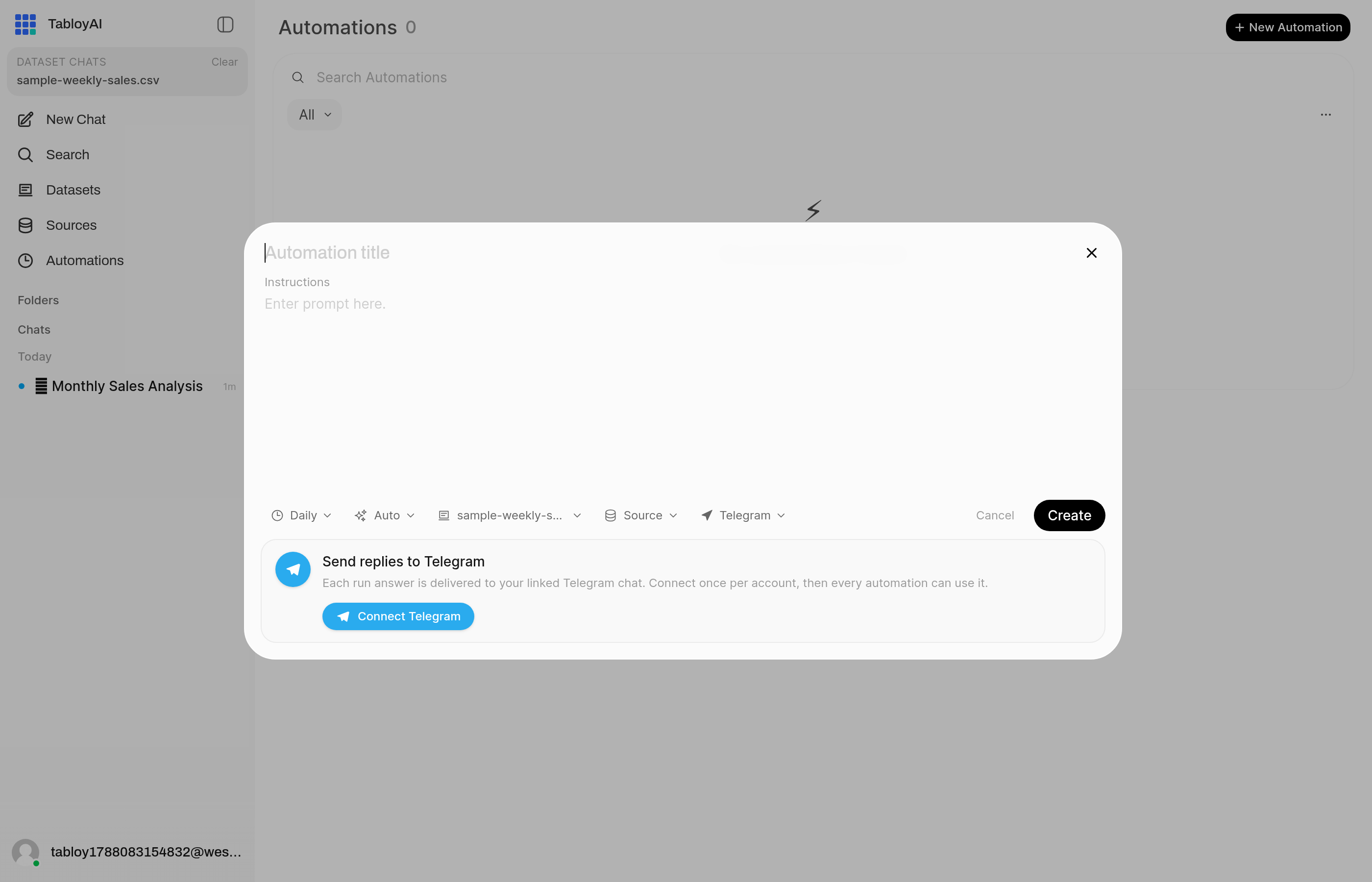 New automation form