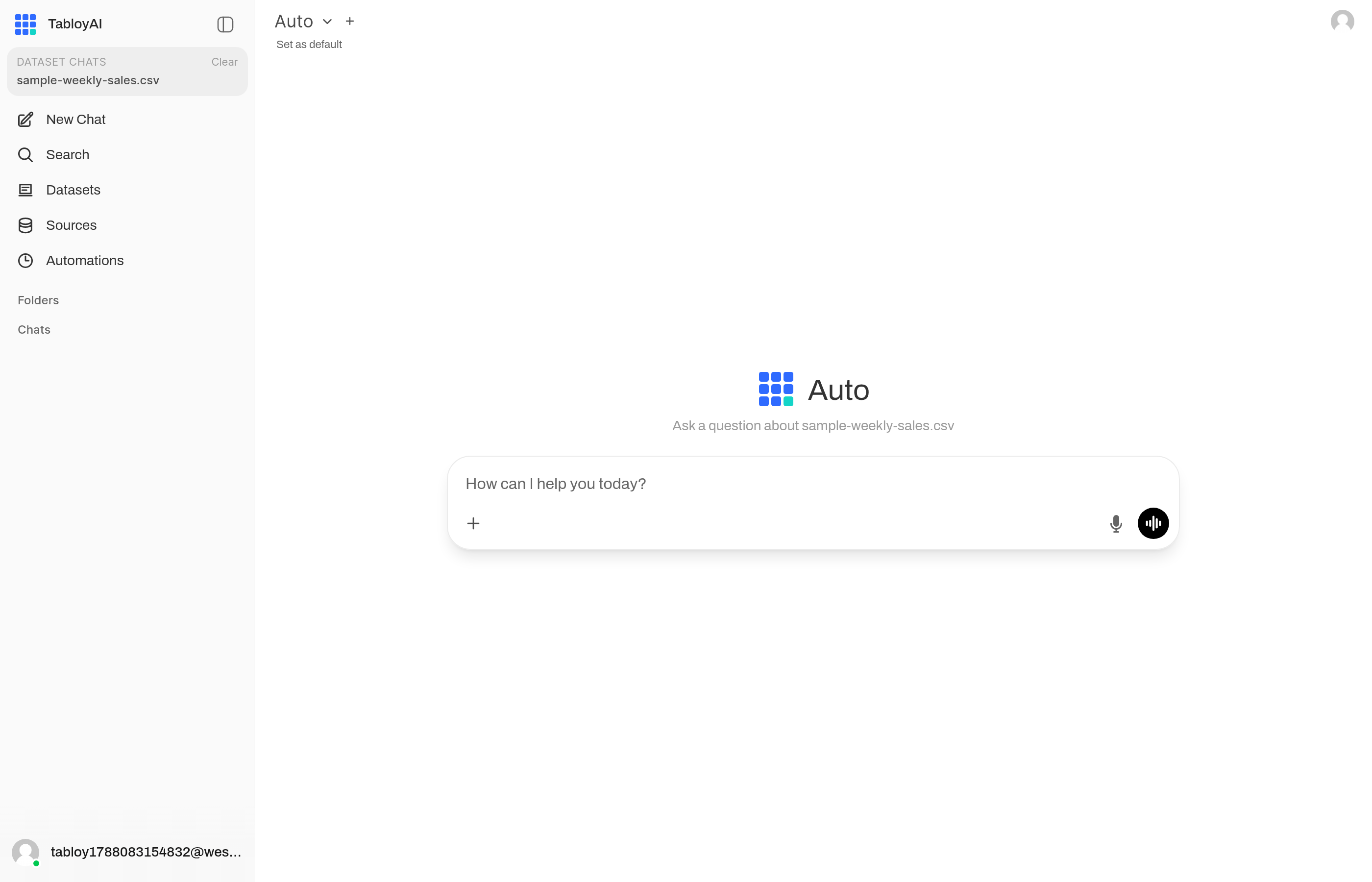 Chat with a file selected