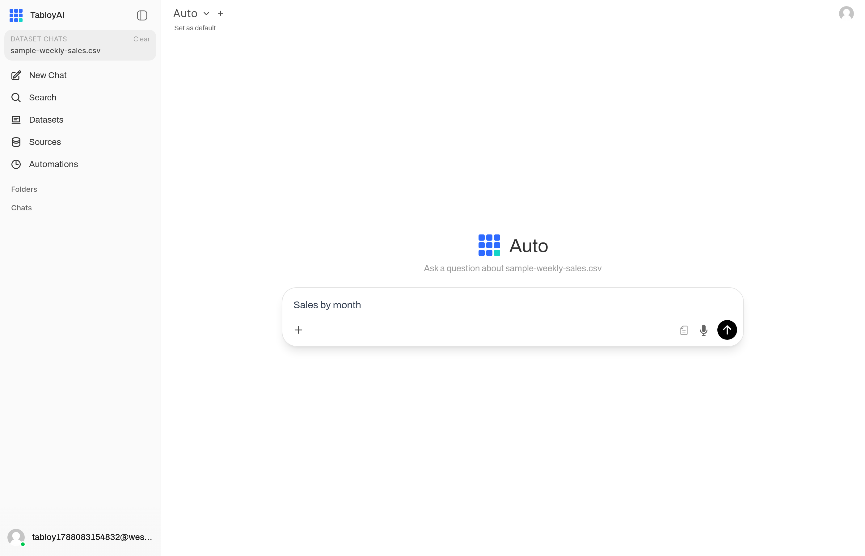 Question typed in the chat